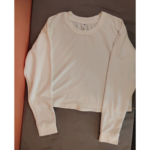 Women's 90 Degree Crewneck Sweatshirt Gardenia White Large - Picture 1 of 5